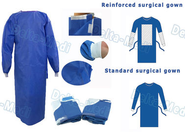 Vestido cirúrgico descartável de SMS com o punho feito malha a favor do meio ambiente