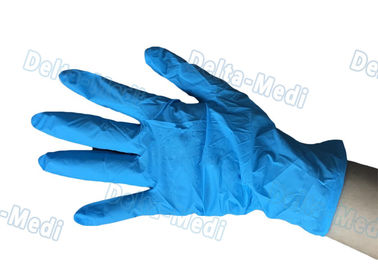 Luvas livres do vinil do pó médico, resistência de desgaste descartável azul das luvas do vinil