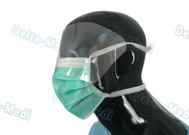 Laço não tecido em resistente fluido da máscara descartável protetora da boca com protetor do olho