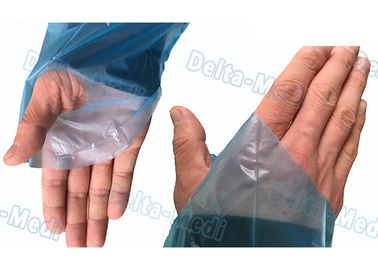 Waterproof o vestido cirúrgico do CPE dos produtos plásticos médicos/vestido do isolamento com o punho do laço do polegar