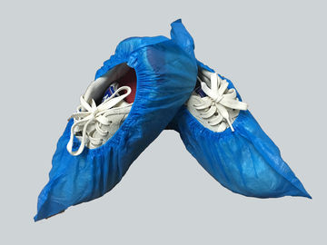 O PE descartável da tampa da sapata dos produtos plásticos médicos azuis Waterproof 15 Cm antiderrapagem