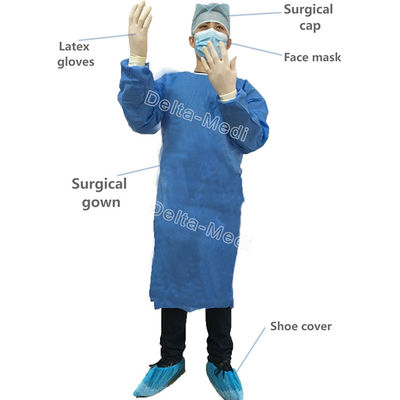 Vestido cirúrgico descartável não tecido estéril do hospital