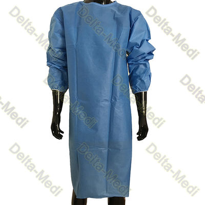 Laço dos PP SMS no vestido cirúrgico reforçado estéril do punho elástico do pescoço nas luvas