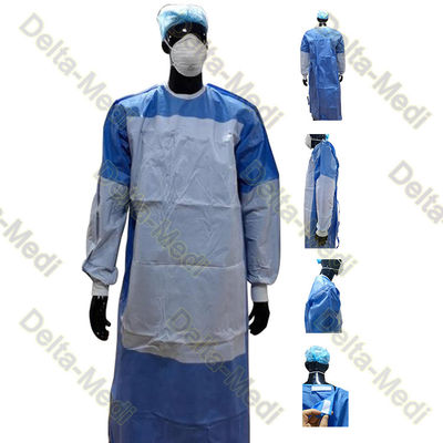 vestidos cirúrgicos estéreis descartáveis não tecidos reforçados nas luvas e na caixa