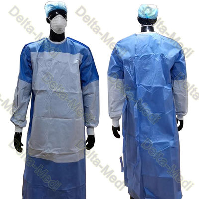 vestidos cirúrgicos estéreis descartáveis não tecidos reforçados nas luvas e na caixa