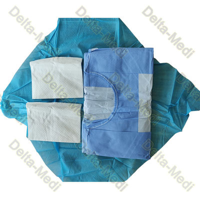 SMS 45g reforçou a roupa médica descartável com a toalha e o envoltório de mão
