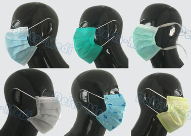Tipo descartável de Earloop da máscara protetora do hospital confortável 3 camadas da resistência do líquido