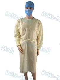 Os PP iluminam - a roupa protetora da cirurgia dos vestidos descartáveis amarelos do isolamento