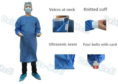 Vestido cirúrgico descartável de SMMS, sangue fluido impermeável com as toalhas de mão para a cirurgia