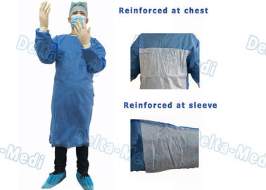 35 - látex impermeável reforçado descartável do vestido 50gsm cirúrgico livre