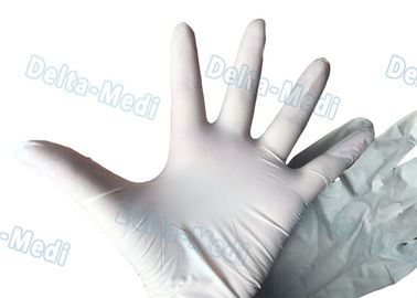 Luvas cirúrgicas descartáveis duráveis, luvas brancas do exame do látex da cor
