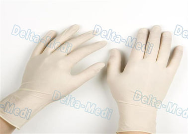 Luvas cirúrgicas descartáveis duráveis, luvas brancas do exame do látex da cor