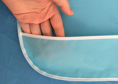 Babadores dentais descartáveis impermeáveis do CPE com cor azul 45 x 48cm de Velcro