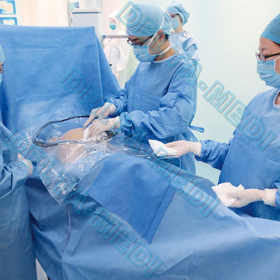 O bloco cirúrgico estéril reforçado absorvente da entrega de SP/SMS/SMMS/SMMMS/entrega drapeja com saco de coleção