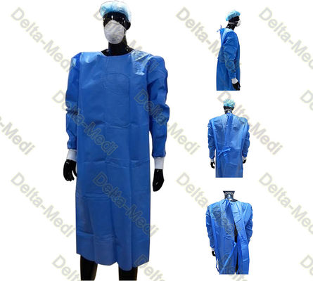 Vestidos descartáveis estéreis da cirurgia dos PP SMS com o laço pescoço traseiro no punho feito malha