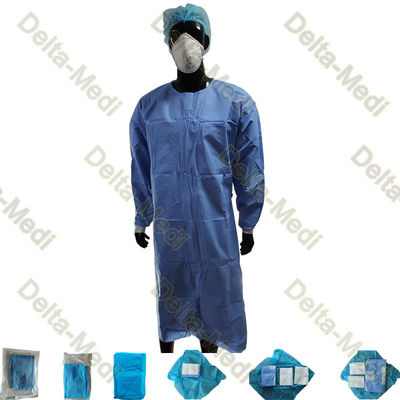 Vestido cirúrgico descartável de SMS SMMS SMMMS com as 4 correias de cintura