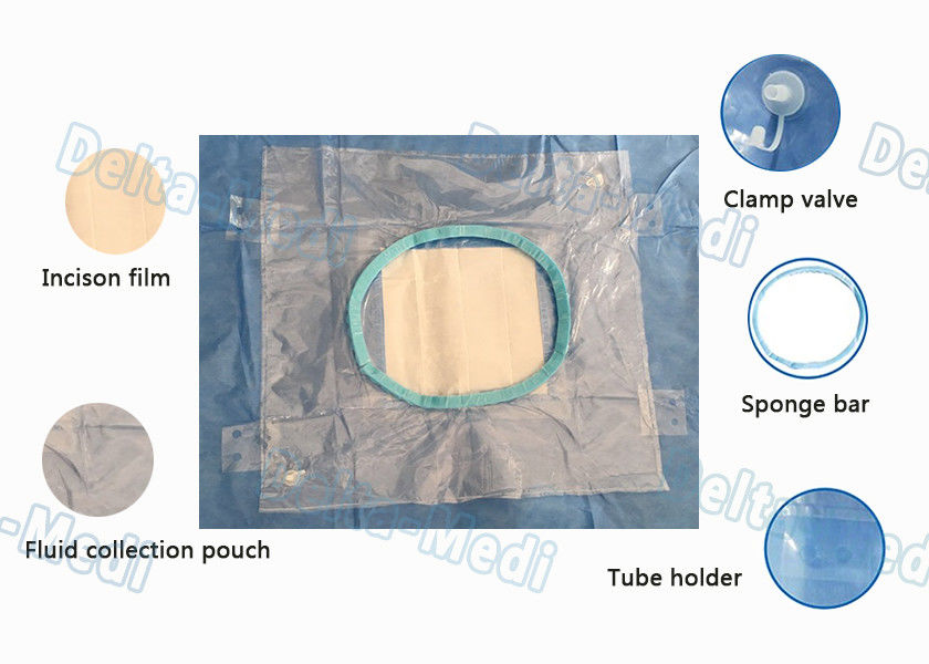 C cirúrgico descartável - a seção embala, bloco obstétrico saco de coleção fluido integrado com suporte do cabo
